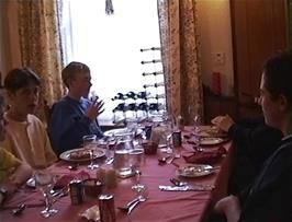 The second table for evening meal at the Tower Guest House, 32 James Street, Stornoway